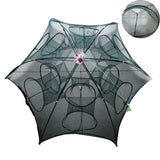 12 Holes Foldable Crab Fish Trap Cast Net Cast Folding Fishing Net