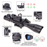 Pinty Nova 3-in-1 4-12x50 SFP Rifle Scope Combo, Green Laser