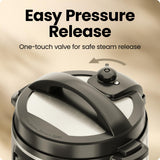 Chefman 13-in-1 Electric Pressure Cooker, 6-Quart Multicooker with Touchscreen Controls, Slow Cooker, Steamer, Sauté, Soup, Chili, Delay Start & Keep Warm, Stainless Steel