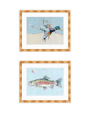 Shore Searching Mallard And Fish Fine Art Print