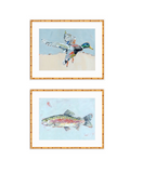 Shore Searching Mallard And Fish Fine Art Print