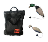 HuntEmUp Hunting Dog Essentials Training Kit - Mourning Dove Dummy + Dead Fowl Mallard Dummy + Mesh Bumper Bag