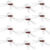 Barbless Pat's Barred Rubber Legs Tungsten Bead Jigged Brown Euro Nymph  - Set of 12 Flies Hook Size 6
