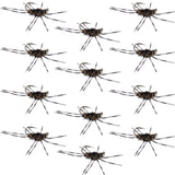 Barbless Pat's Barred Rubber Legs Tungsten Bead Jigged Coffee/Black Euro Nymph  - Set of 12 Flies Hook Size 6