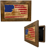 Patriotic Hidden Gun Storage American Flag Farmer & Tractor Concealed Safe