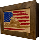 Patriotic Hidden Gun Storage American Flag Farmer & Tractor Concealed Safe