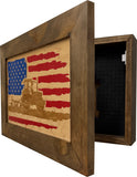 Patriotic Hidden Gun Storage American Flag Farmer & Tractor Concealed Safe