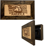 American Flag with Patriotic Eagle Hidden Gun Storage Concealed Furniture