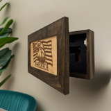 American Flag with Patriotic Eagle Hidden Gun Storage Concealed Furniture
