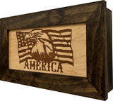 American Flag with Patriotic Eagle Hidden Gun Storage Concealed Furniture