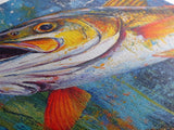 Trout Painting, Fly Fishing Art, Rustic Decor, Lake Tahoe Art, Nautical Wall Art, Coastal Decor, Framed Canvas Print, Gift Idea