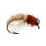 3 Pack Bead Head Tan Brown Caddis Larva Nymph Hook Size 16