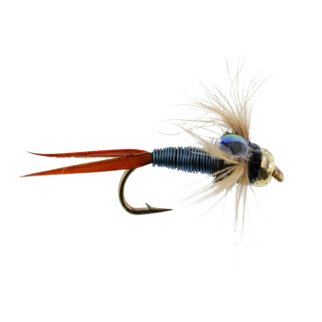bead head fly fishing lures Bead Head Metallic Blue Copper John Nymph - 6 Fly Fishing Flies