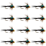 Bead Head Zebra Copper John Nymph Fly Fishing Flies - 1 Dozen Flies Hook Size 14