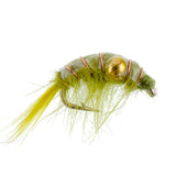 Olive Beaded Shrimp Scud Pattern - 6 Flies - Size 12 - Tailwater Lake Fly Fishing Nymph Flies