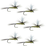 Barbless Parachute Blue Winged Olive BWO Dry Fly - 6 Flies Size 14