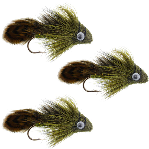 3 Pack Big Eye Olive Sculpin Streamer Flies