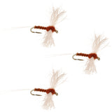 3 Pack Rusty Spinner Z-Lon Wing Biot Body Flies Hook Size 16
