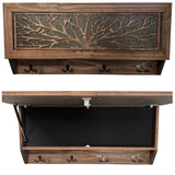 Birds in a Tree Large Gun Concealment Coat Rack - Handcrafted Wooden Gun Cabinets - Gun Shelf Hidden Storage for Rifles, Shotguns, & Handguns - Quick Access Hidden Wall Safe