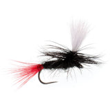 Barbless Parachute Black Gnat Red Tail Dry Fly - 6 Flies - Size 16