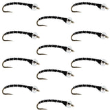 Black Mercury Midge - Glass Bead Head - 12 Flies Size 22