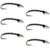 Black Mercury Midge - Glass Bead Head - 6 Flies Size 20