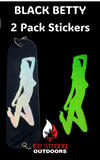 Ice Strong Outdoors - Black Betty Flasher Stickers (2 Packs) - Various Colors