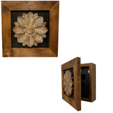Wild Flower Hidden Gun Storage Wall Decor - Handcrafted Gun Concealment Furniture - Quick Access Handgun Safe with Magnetic Lock - Secure Hidden Wall Safe - USA Made (Black)