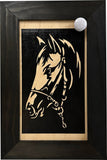 Horse Wall Art Gun Concealment Furniture - Handcrafted Hidden Gun Storage Wall Decor - Hidden Gun Shelf with Magnetic Lock for Quick Access