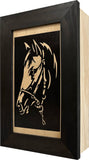 Horse Wall Art Gun Concealment Furniture - Handcrafted Hidden Gun Storage Wall Decor - Hidden Gun Shelf with Magnetic Lock for Quick Access