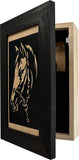Horse Wall Art Gun Concealment Furniture - Handcrafted Hidden Gun Storage Wall Decor - Hidden Gun Shelf with Magnetic Lock for Quick Access