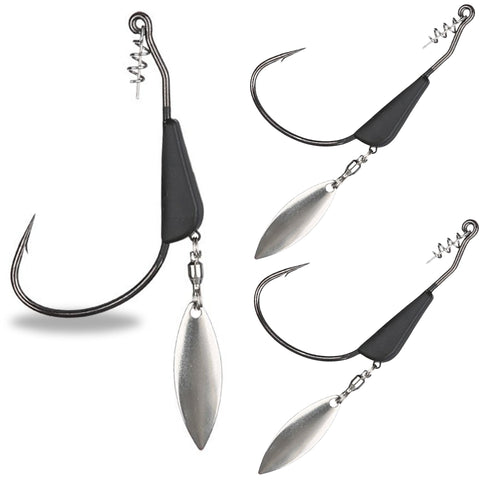 3 prong weighted hook Reaction Tackle Bladed/Tungsten Weighted Swimbait Hooks- 3-Pack – Ice Strong Outdoors