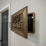 Buck and Doe in The Woods Gun Concealment Furniture - Handcrafted Hidden Gun Storage Wall Decor - Hidden Gun Shelf with Magnetic Lock for Quick Access