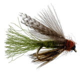 Olive CDC Caddis Emerger 12 Flies Hook Size 12