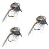 3 Pack CDC Loop Wing Adams Emerger Fly - Hook Size 14