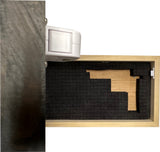 Carved American Flag Decorative Wall-Mounted Secure Gun Cabinet