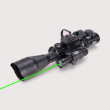 Pinty Nova 3-in-1 4-12x50 SFP Rifle Scope Combo, Green Laser