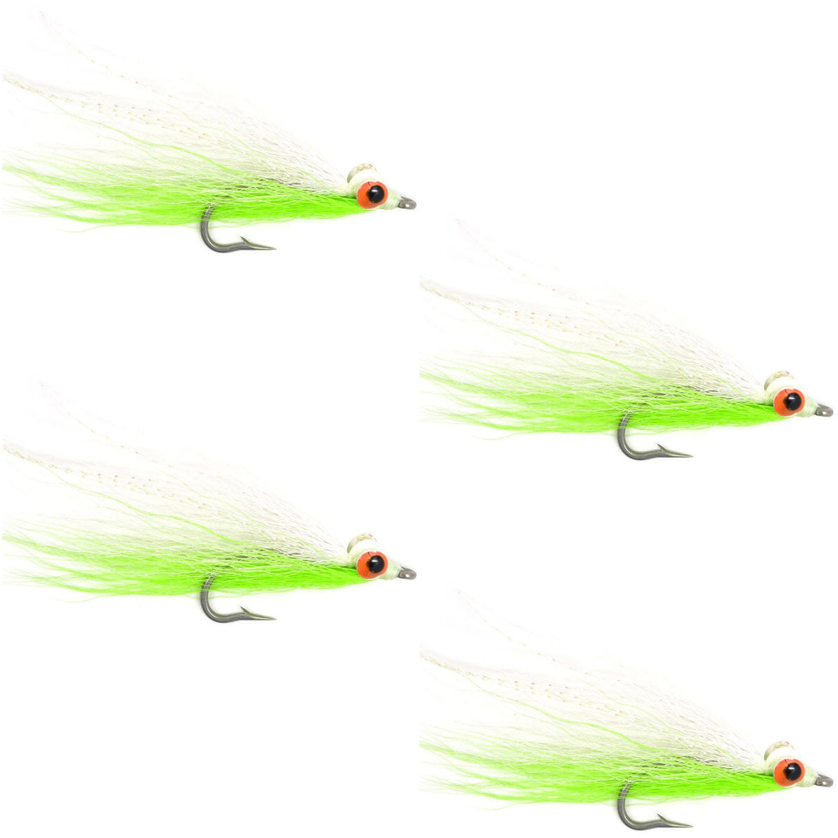 Clousers Deep Minnow Chartreuse White - Streamer Fly Fishing Flies - 4 ...