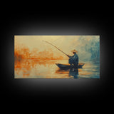 Wabi Sabi Fisherman Painting Print, Fishing Wall Art, Japanese Fisherman Watercolor Painting, Fishing Gift, Fisherman Gift IDea
