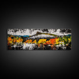 Salmon Wall Art, Rustic Fish Painting, Fishing Cabin Decor, Nature Wildlife Print, Lakehouse Art, Fall Colors, Framed Canvas Print