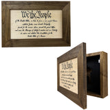 We The People Constitution Gun Concealment Furniture - Handcrafted Hidden Gun Storage Wall Decor - Hidden Safe Furniture with Magnetic Lock for Quick Access & Storage - Made in USA