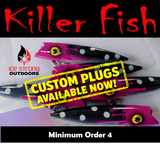 NEW RELEASE BAD BLOOD GLOW UV! Ice Strong Outdoors - Killer Fish - Rattling TROLLING PLUG UV - CUSTOMS! DESIGN YOUR OWN!