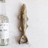 Antique Gold Aluminum Fish Bottle Opener