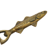 Antique Gold Aluminum Fish Bottle Opener