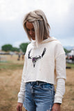 Cream crop hoodie