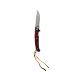 Damascus Steel EDC Folder Wood Handle Smooth Action 3.875" Blade