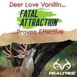 Deer Sugar; Realtree Fatal Attraction Vanillin Deer Attractant & Scent Cover