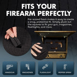 Gun Concealment Furniture - Deer Hunter Coat Rack Hidden Wall Safe with Hooks for Coats, Bags, & Hats - Quick Access Hidden Gun Storage - Wood Gun Cabinet with Secure Magnetic Lock