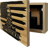 Dont Tread on Me Concealment Shelf - Quick Access Patriotic Hidden Gun Storage with Magnetic Lock - Safe & Secure Gun Concealment Furniture (Distressed)