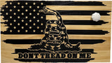 Dont Tread on Me Concealment Shelf - Quick Access Patriotic Hidden Gun Storage with Magnetic Lock - Safe & Secure Gun Concealment Furniture (Distressed)